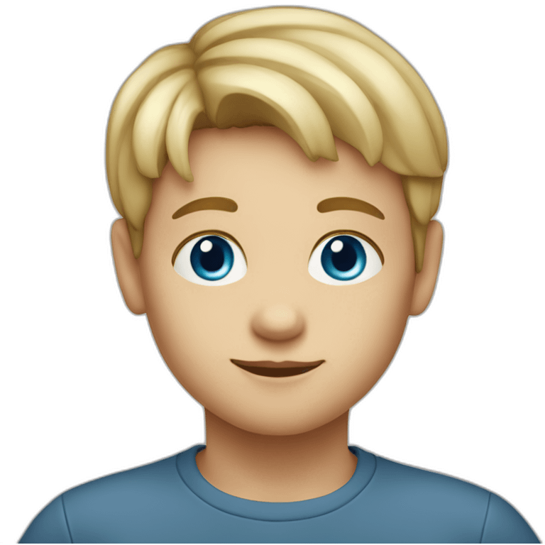 round face blond 7 yo boy with blue eyes emoji