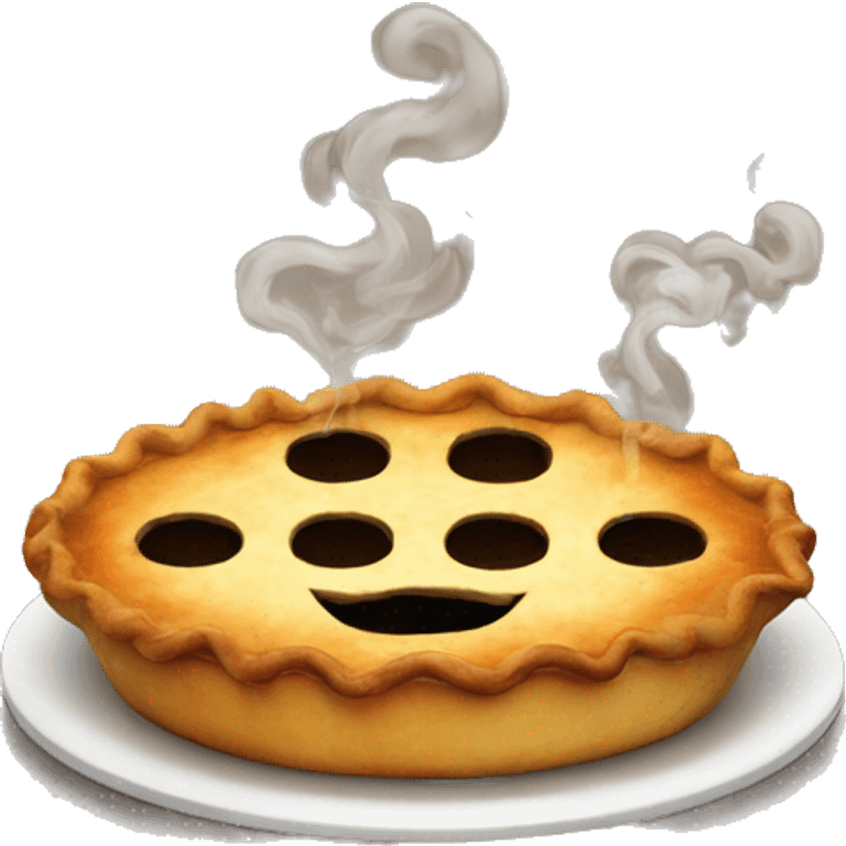 Pie smoking and oozing emoji