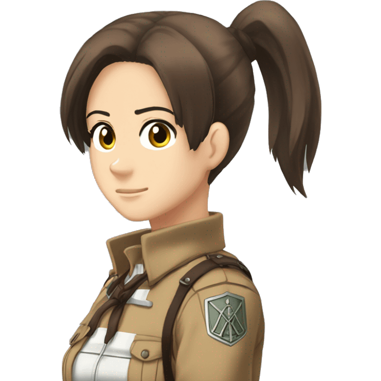 Sasha Braus brown hair hair in a ponytail anime attack on titan emoji