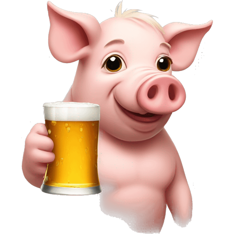 pig drinking beer emoji