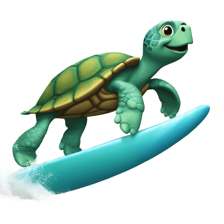 Surfing turtle emoji