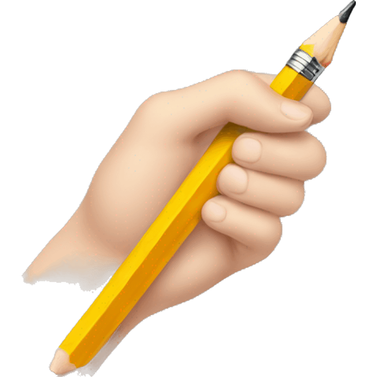 hand holding pencil emoji