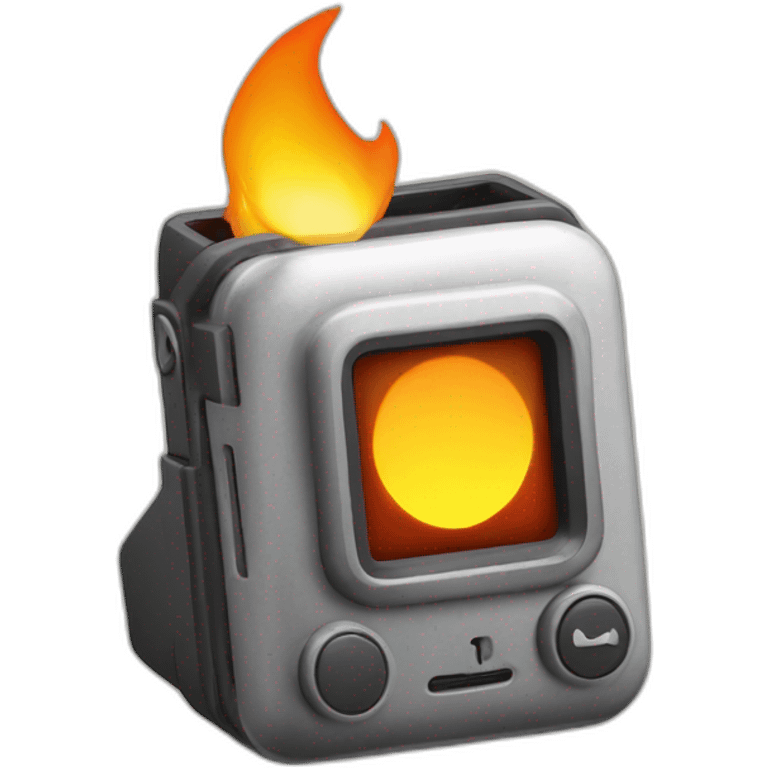 beeper inside of a flame emoji