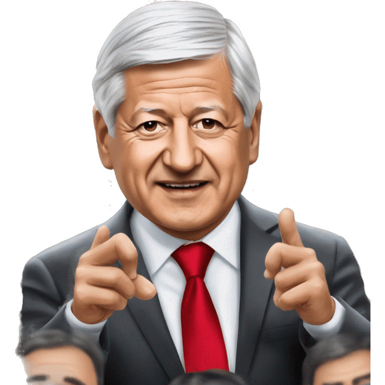 Presidente de Mexico Andres Manuel Lopez Obrador con banda presidencial emoji