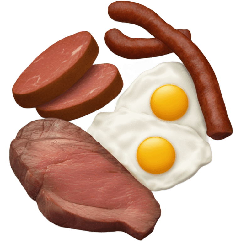 Plate of meat and eggs emoji