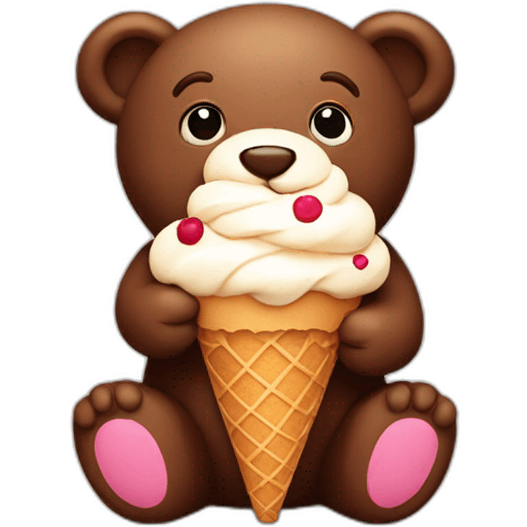 Teddy with ice cream emoji