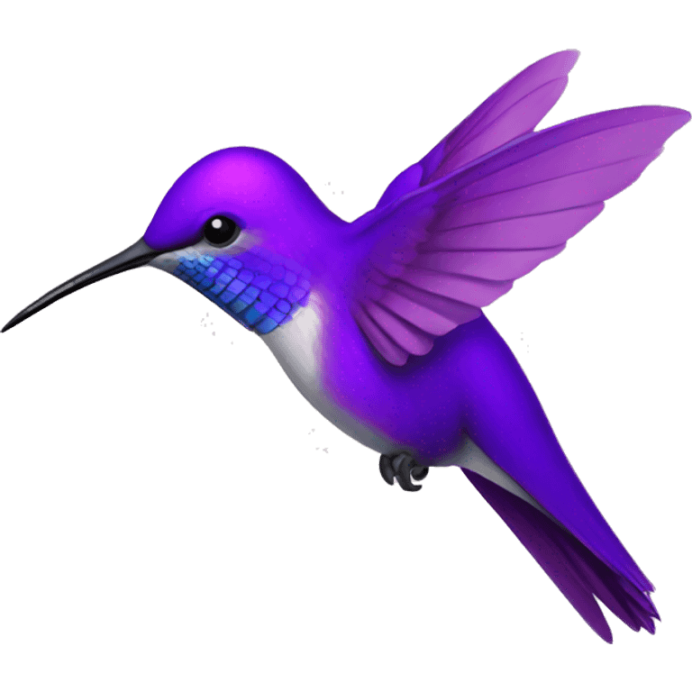 Flying purple coloured hummingbird emoji