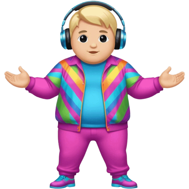 blond chubby dj man in colorful outfit emoji