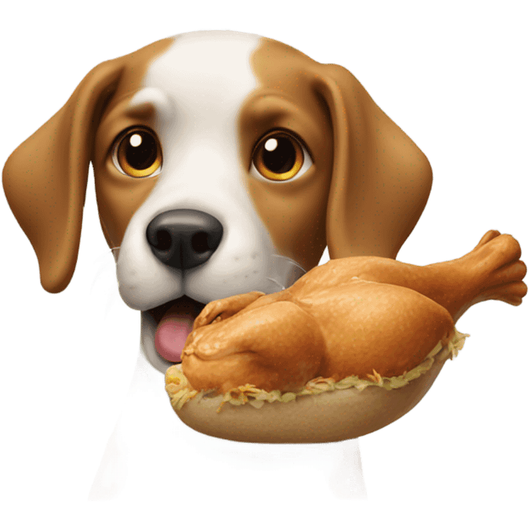 Dog Eating chicken emoji