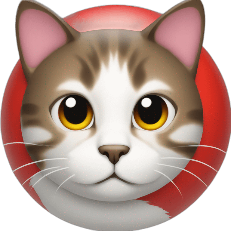 Cat on red ball emoji