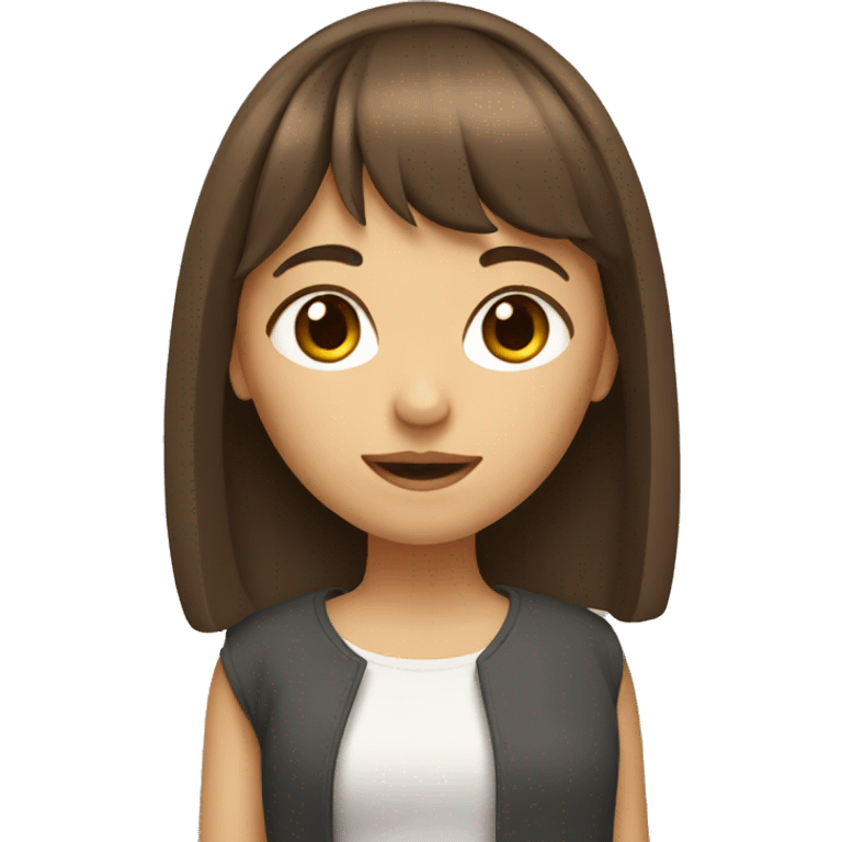 girl with brown hair and bangs emoji