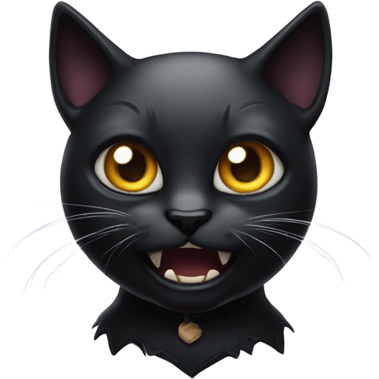 terrified black magic cat, gothic style emoji