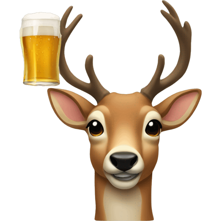 Deer drinking beer  emoji