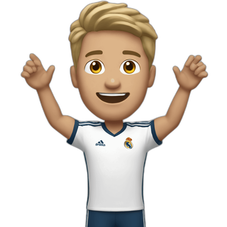 Jude Bellingham with Real Madrid T-shirt with his arms open emoji