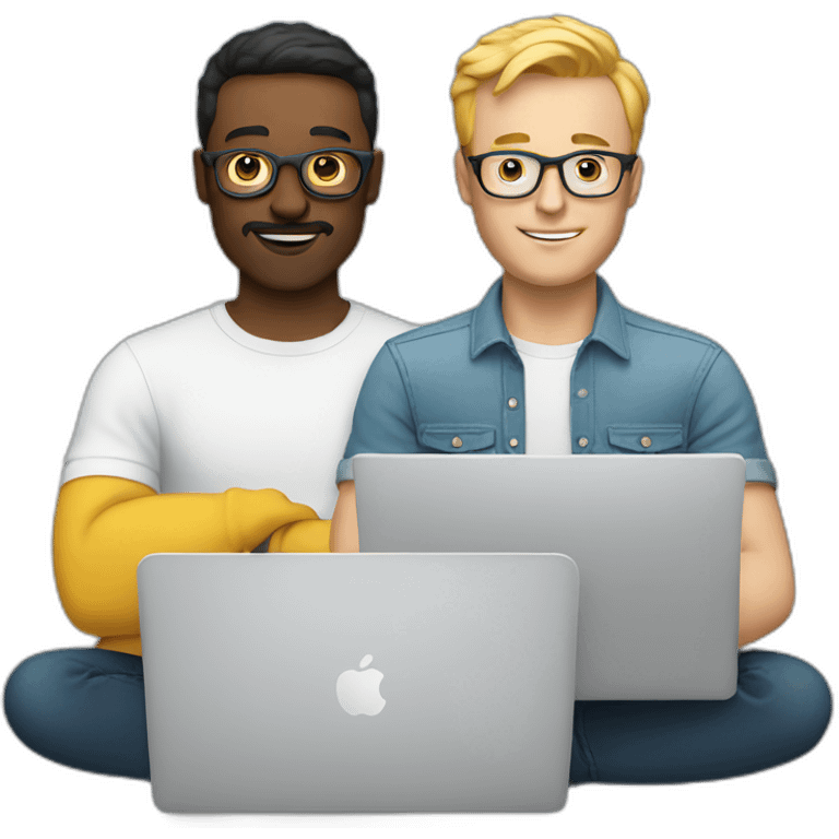 two white male designers with laptops emoji