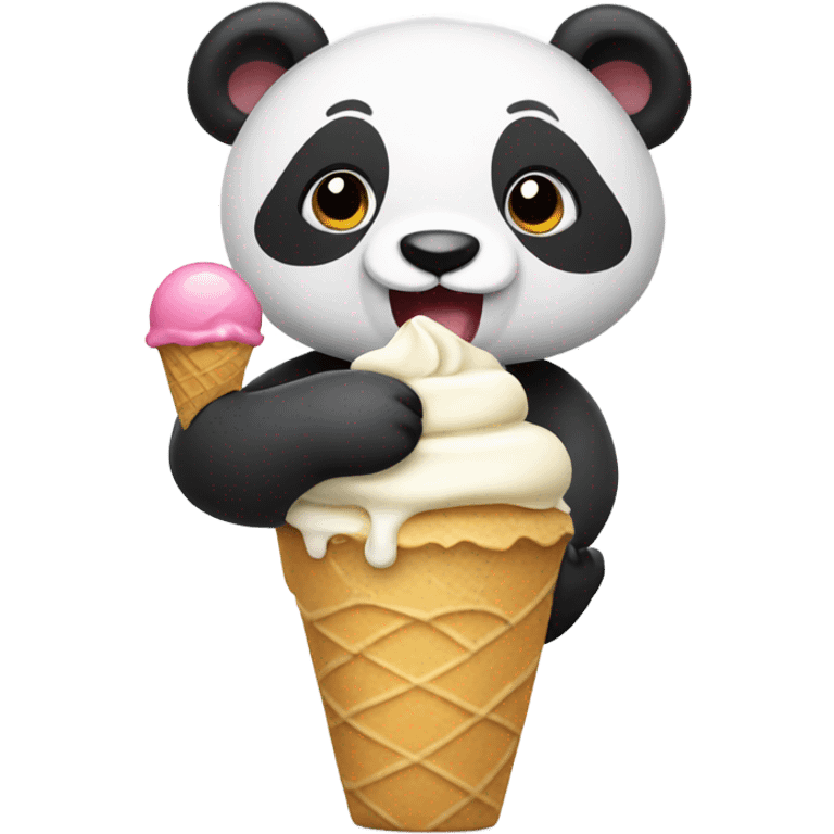 Panda eating ice cream emoji