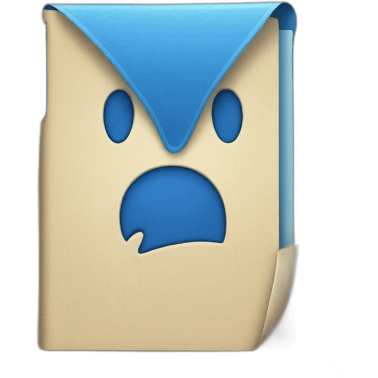 A blue folder with a smile emoji