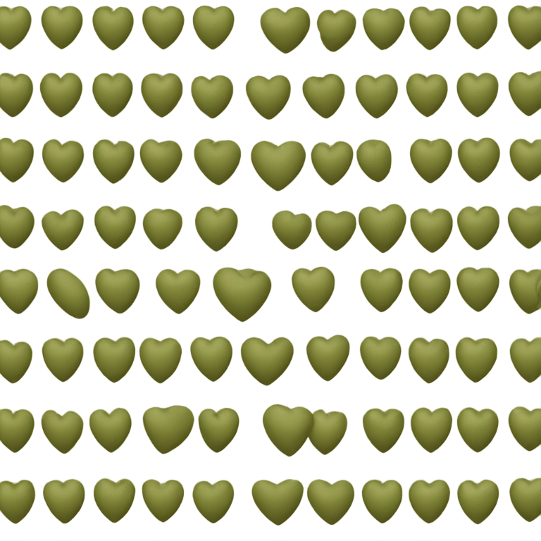 Olive color one standard shape heart  emoji