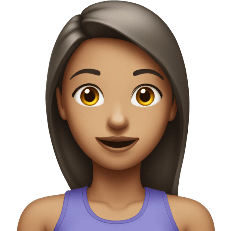 girl with beautiful mouth in gym clothes emoji