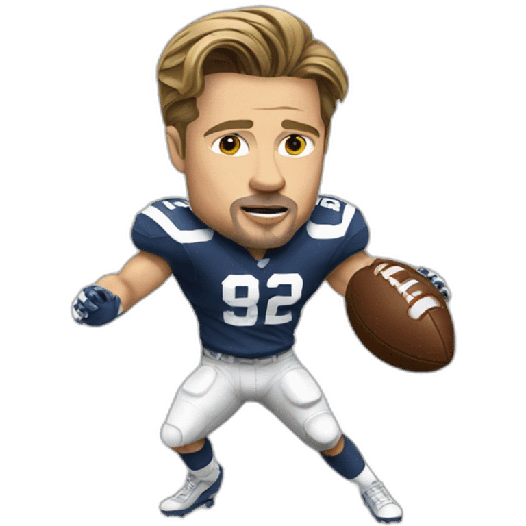 Brad Pitt playing football emoji