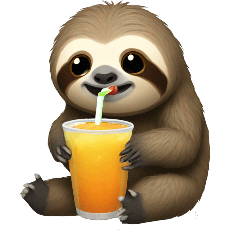 Sloth drinking boba emoji