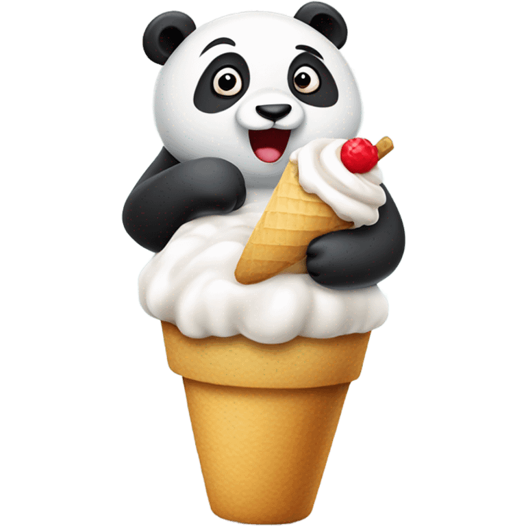 panda comiendo helado emoji