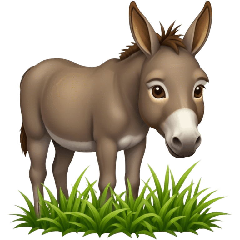 donkey chews grass emoji