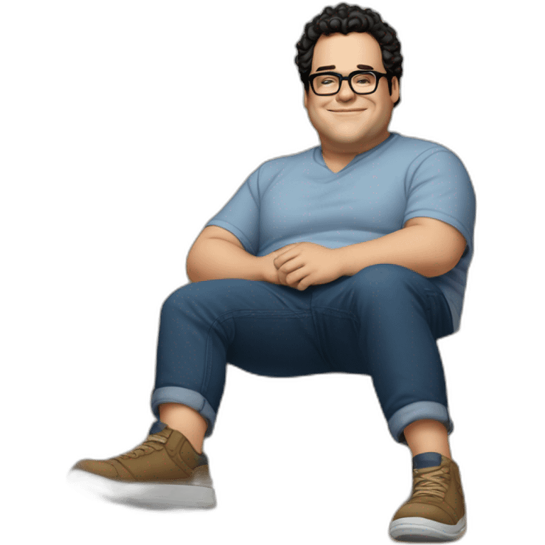 josh gad laying back cutely, soles of feet towards camera emoji