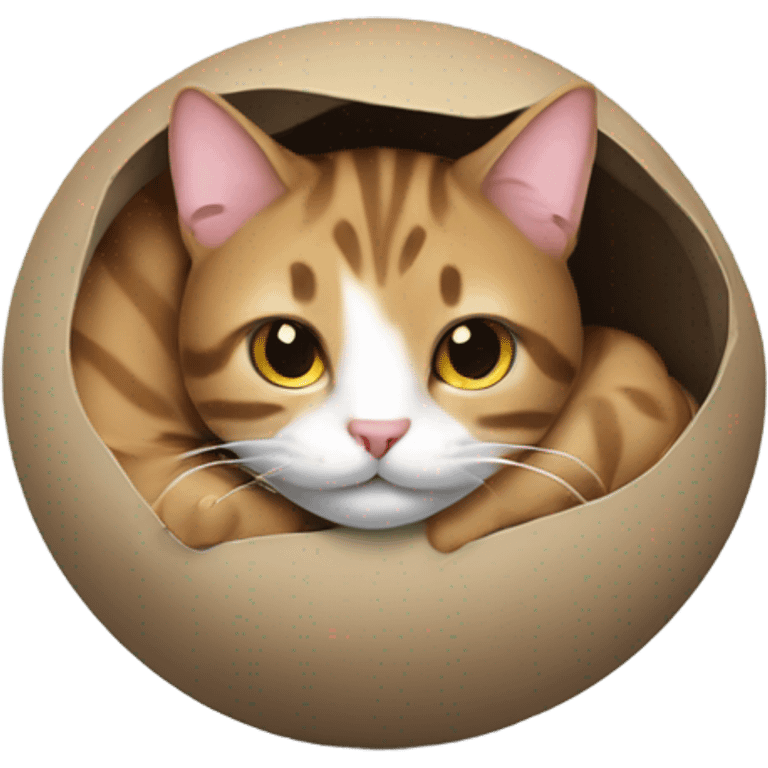 Tabby cat curled up in a ball emoji