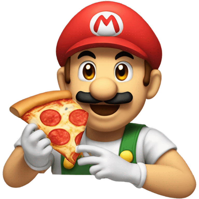 Mario eating pizza emoji