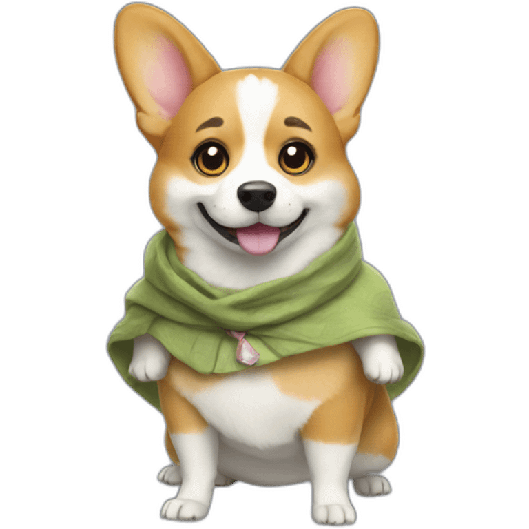 Corgi dress as grogu emoji