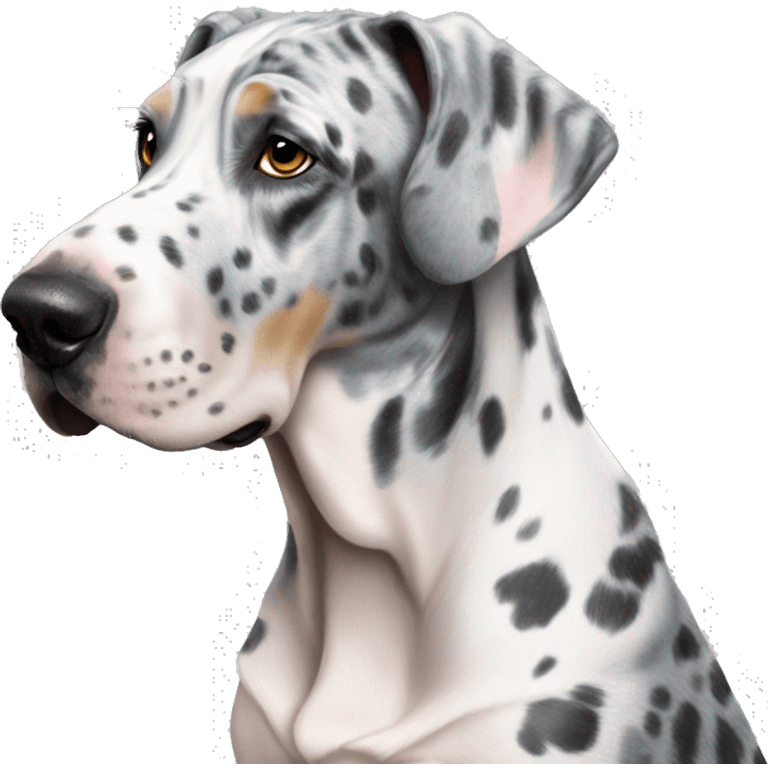 Blue Merle Great Dane and butterfly emoji