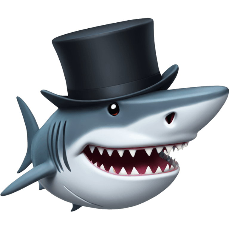 Shark with a top hat  emoji