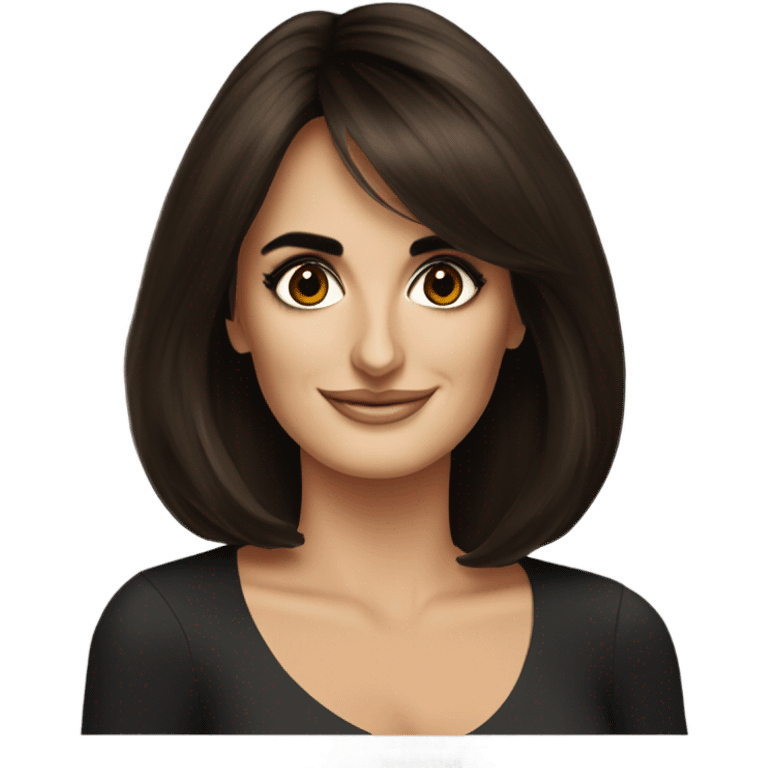 Penelope cruz with dark brown hair bob emoji