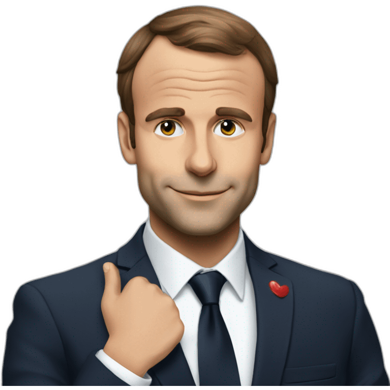 Macron qui caresse un chat emoji