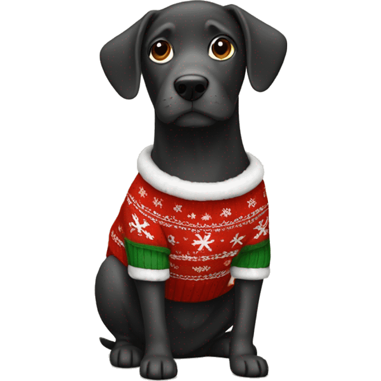 dog wearing a christmas sweater  emoji