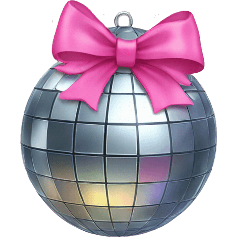 disco ball with pink bow emoji