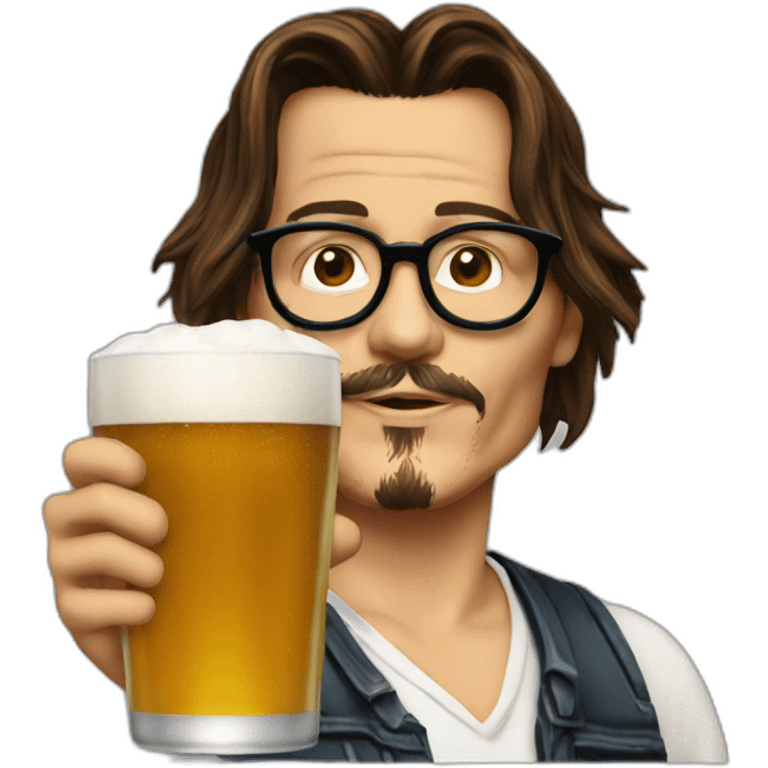 Johnny depp drinking a mega pint emoji