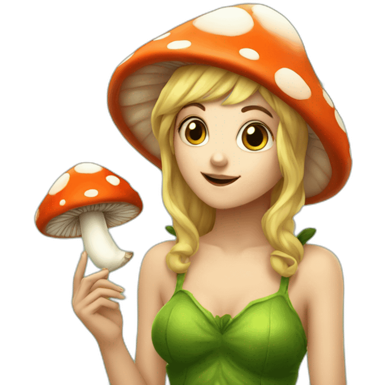 cute mushroom fairy smoking herbs emoji