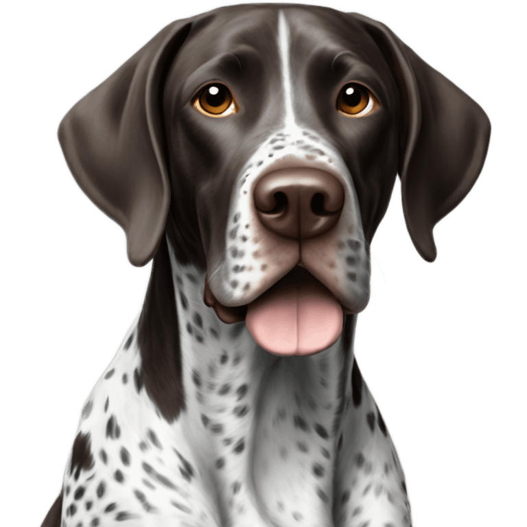 German Shorthaired Pointer Dog Black and White emoji