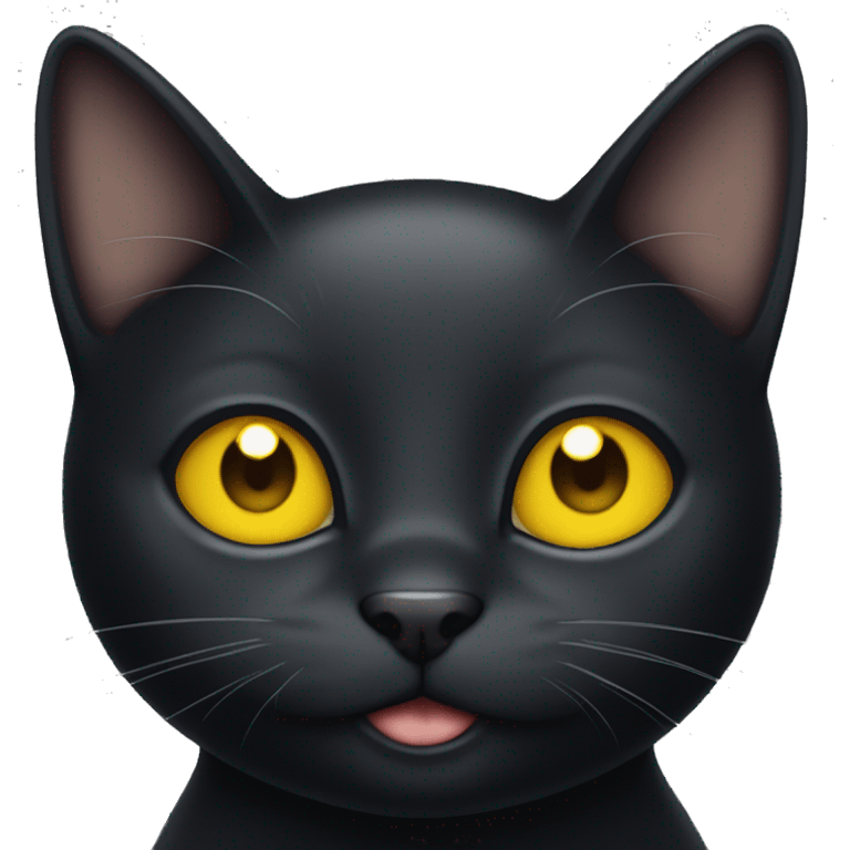 Black cat With yellow eyes Smiling emoji