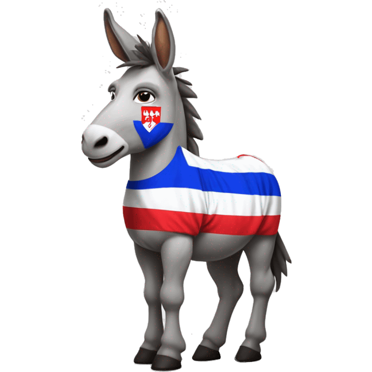 Donkey wearing Croatian Hajduk jersey emoji