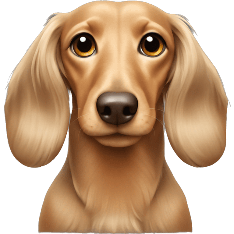 Beige color long hair dachshund emoji