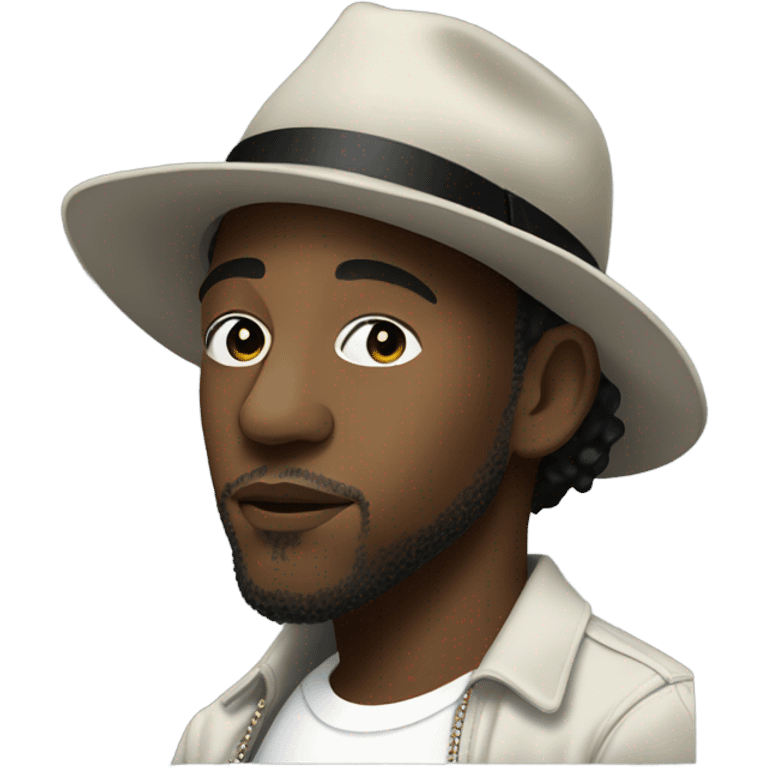 Kendrick Lamar wearing a hat emoji