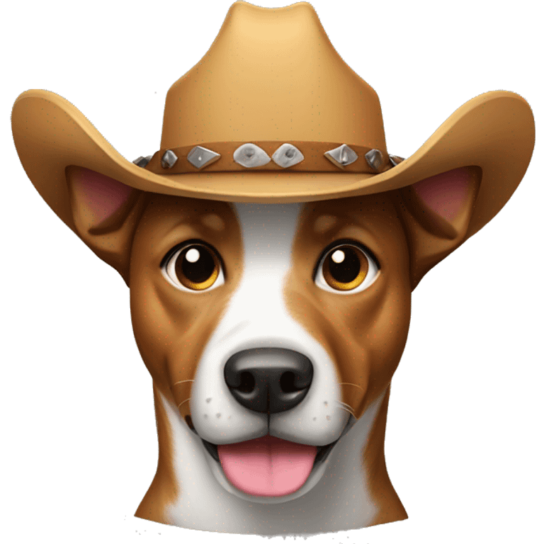 Dog wearing a cowboy hat emoji