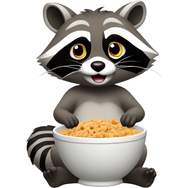 raccoon eating cereal emoji