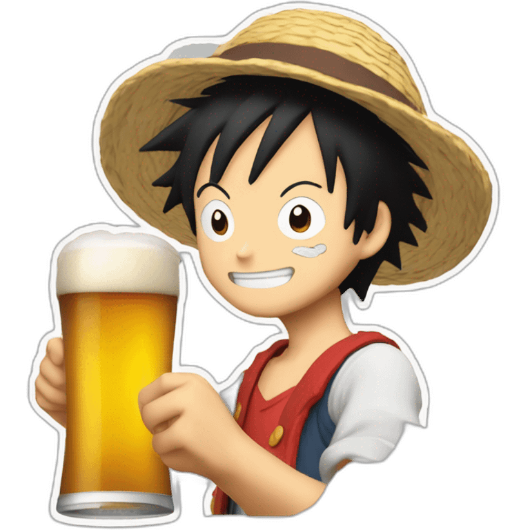 Luffy qui boit une bière emoji