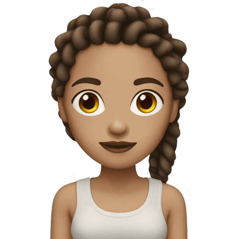 Light skin woman mini dark brown dreadlock emoji