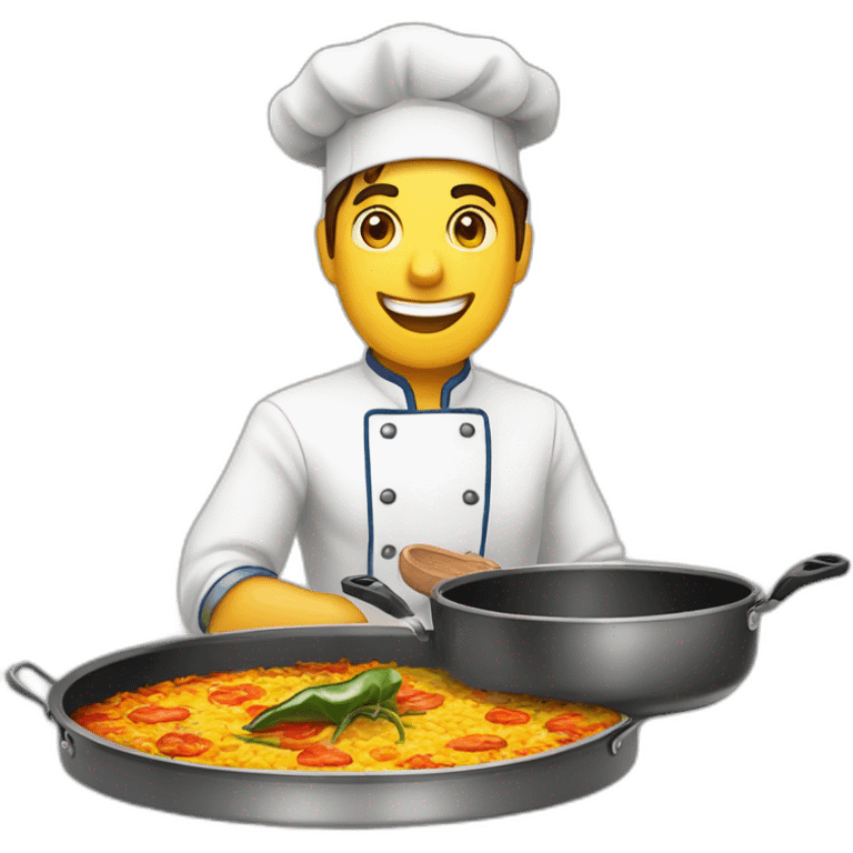 Cocinero haciendo Paella de bogavante emoji