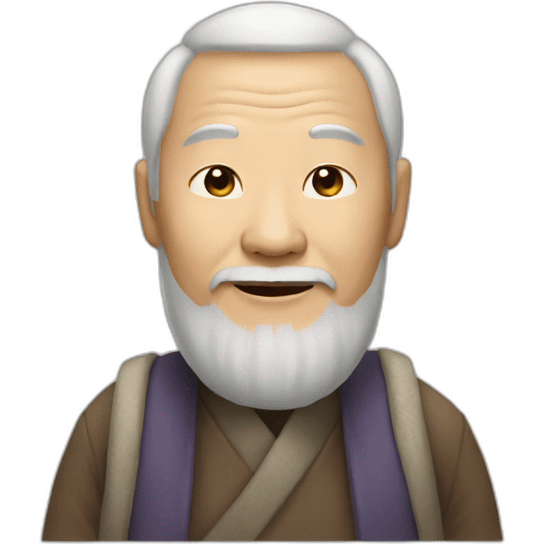 chinese old guy say thank you emoji